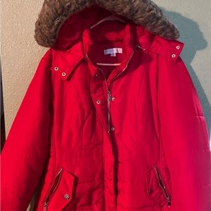New York and Company Red Puffy Jacket Xl
